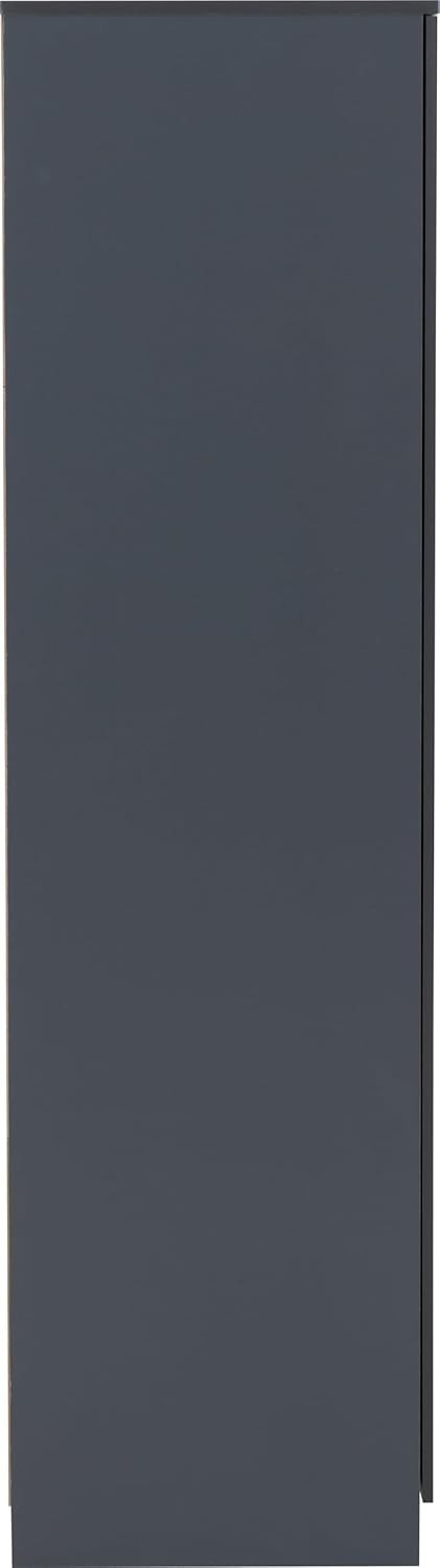3 Door Dark Grey Wardrobe Modern Clothes Storage Cupboard Bedroom