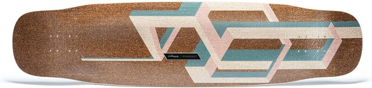 39" Tesseract Bamboo Longboard Deck with 9.5" Width & Pink Basalt Design