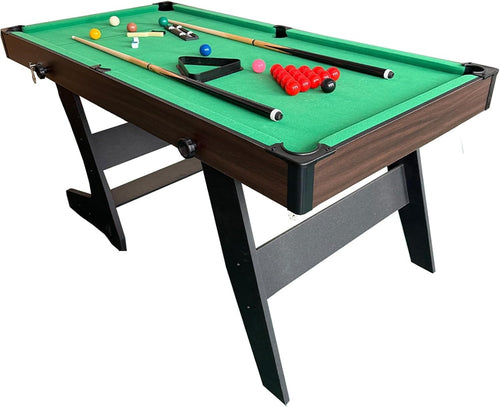 6FT Foldaway Pool Table Snooker Billiards Set w Cues Balls Scoreboard