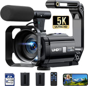 5K Camcorder Video Camera WiFi Night Vision Vlogging Kit 56MP