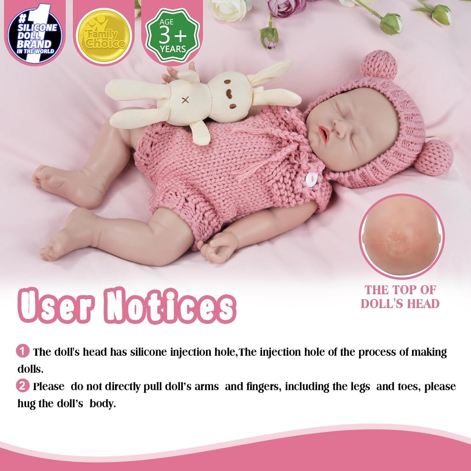 12” Full Silicone Baby Doll Girl Realistic Newborn Bathable