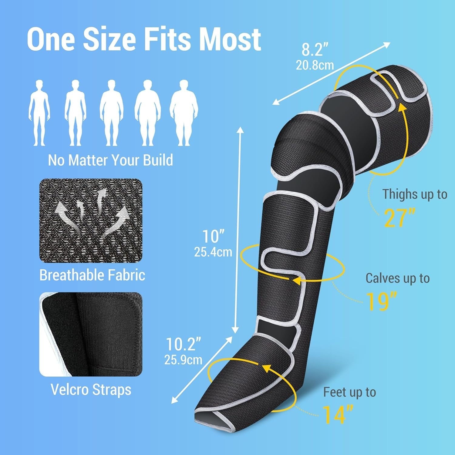 Leg Foot Calf Massager with Heat Air Compression Wraps Pain Relief