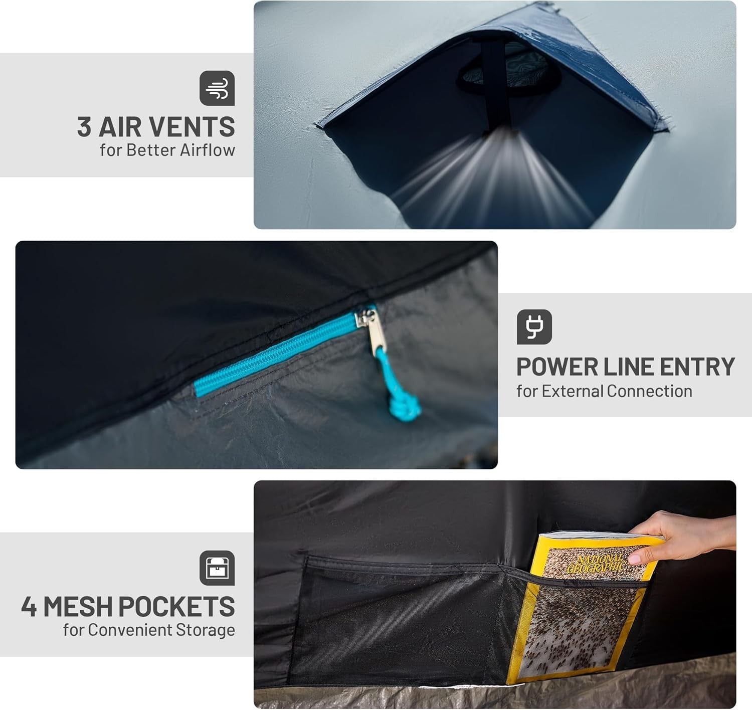 4 Man Dome Camping Tent Waterproof 190cm Standing Height