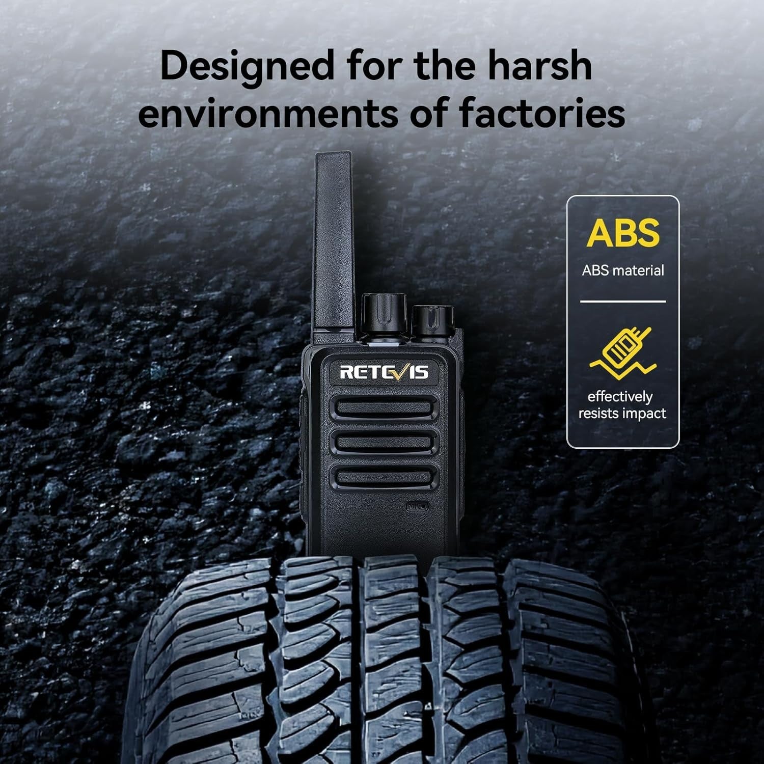 Rugged Walkie Talkies 6 Pack Long Range 2 Way Radio w/ Charger Earpiece
