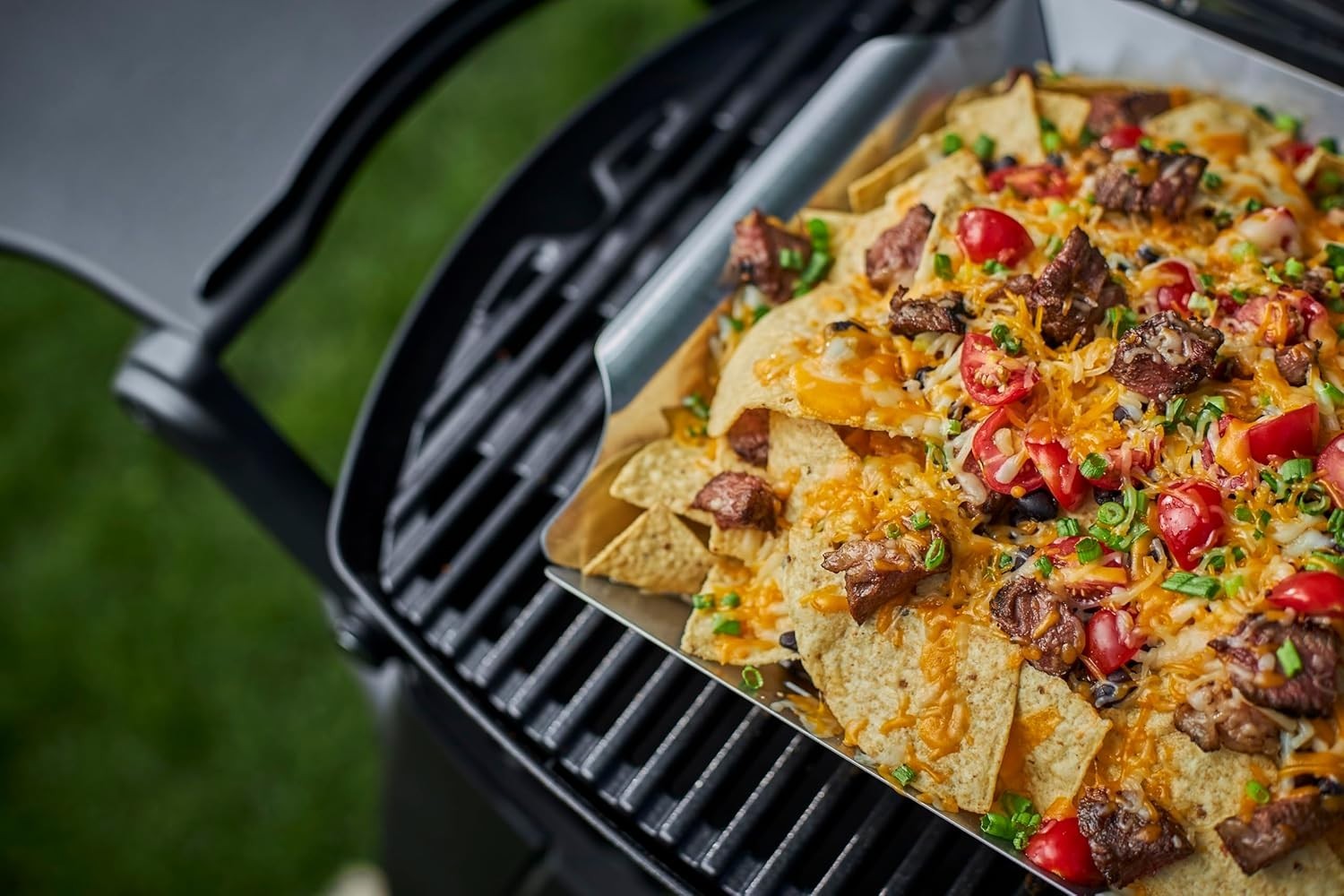 Portable Gas BBQ Grill with Cast Iron Cooking Grate | Fold-Out Tables