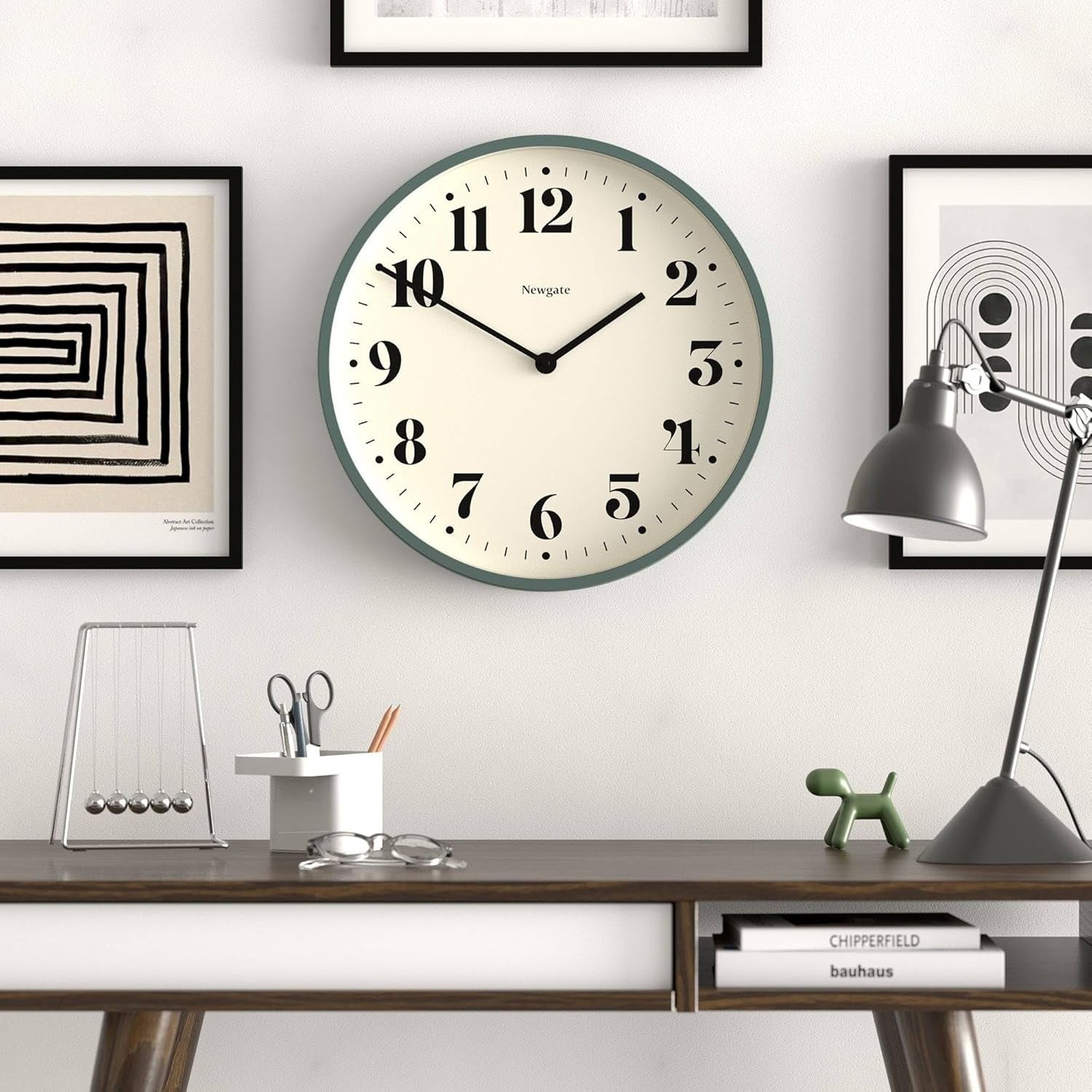 Silent Wall Clock 45cm Large Round Modern Quartz Battery-Powered Home Office