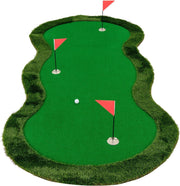 10FT Golf Putting Green Mat Indoor Outdoor Practice w/ 3 Holes & Balls