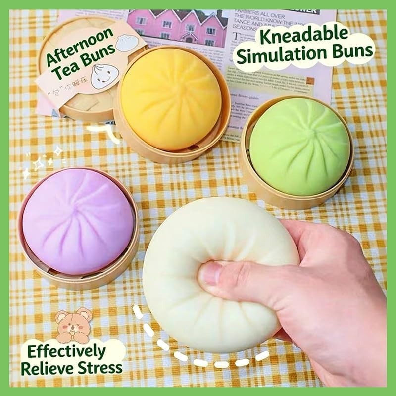 Giant Dumpling Squishy Stress Ball Slow Rising Rainbow Fidget Toy