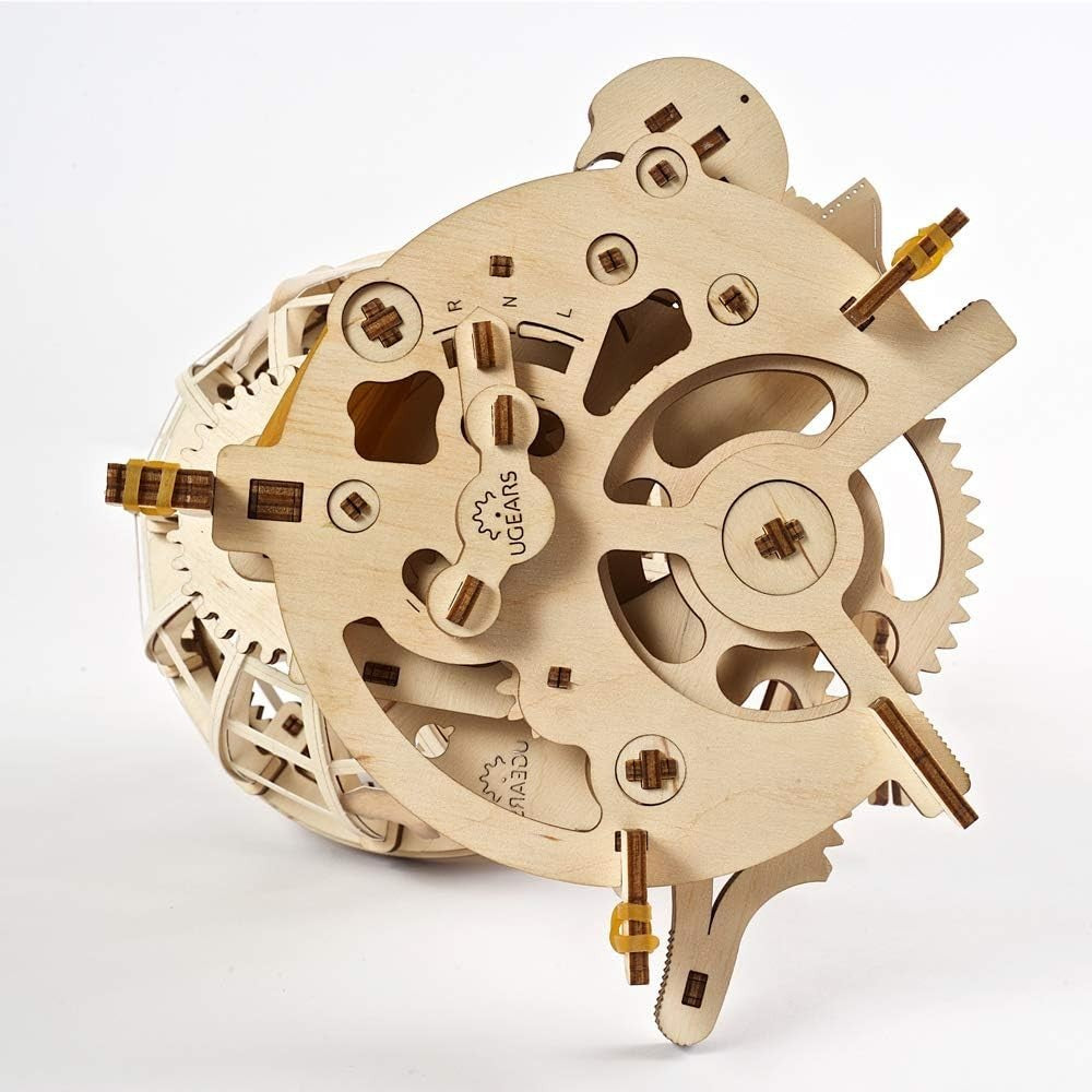 3D Wooden Earth Globe Puzzle Kit with Rotating Satellites - 184 Pieces