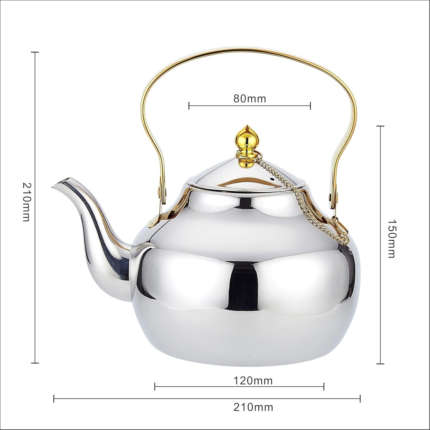 Stainless Steel Teapot 1.5L Tea Pot Infuser Induction Stovetop