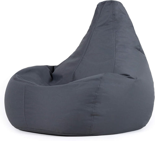 Water Resistant Recliner Bean Bag Chair Grey Indoor Outdoor Gaming