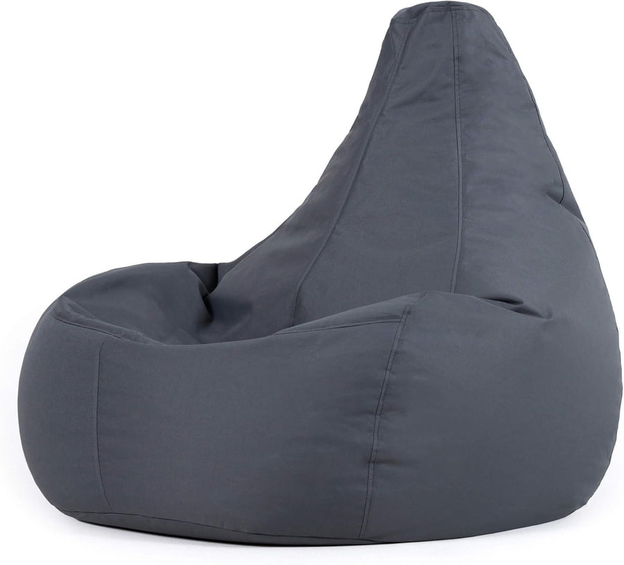 Water Resistant Recliner Bean Bag Chair Grey Indoor Outdoor Gaming