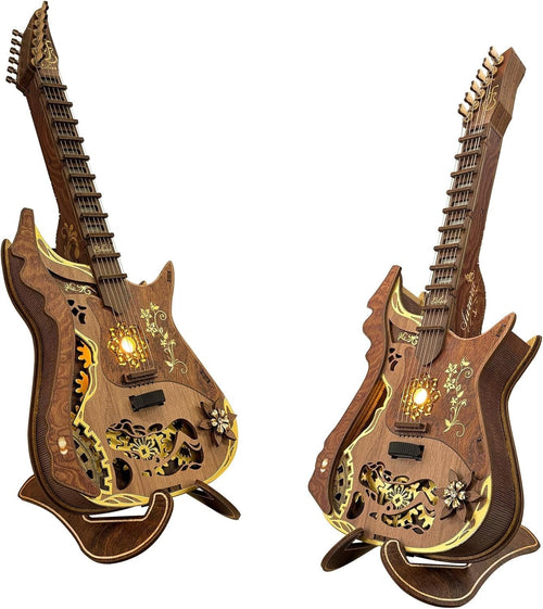 DIY 3D Wooden Guitar Puzzle Kit – Mechanical Music Box Model for Adults