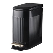 7L Slim Bathroom Pedal Bin Matt Black Stainless Steel Soft Close