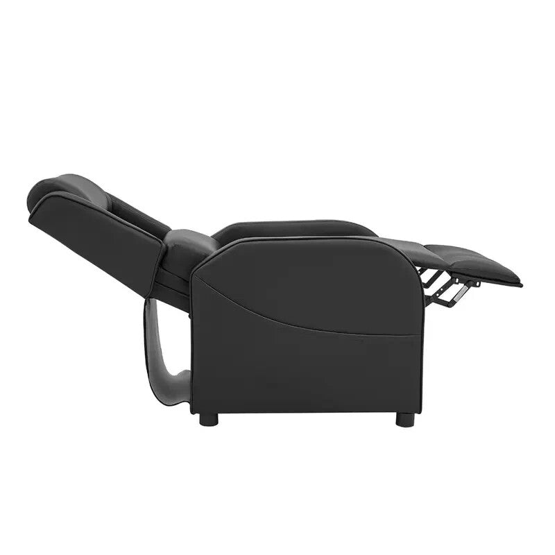 Gaming Recliner Chair Faux Leather Black | Ergonomic Cinema Armchair