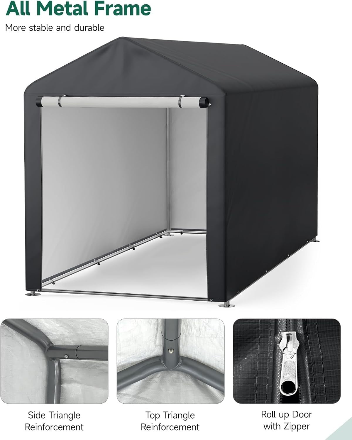 Bike Storage Shed 5x7ft Waterproof Portable Outdoor Garage Motorbike Shelter