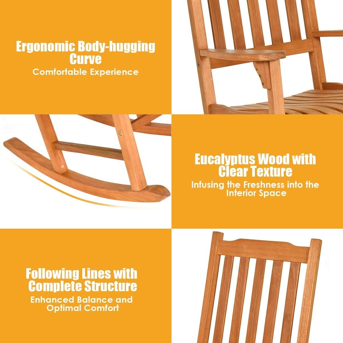 3-Piece Outdoor Rocking Chair Set with Coffee Table – Relaxing Patio Bistro
