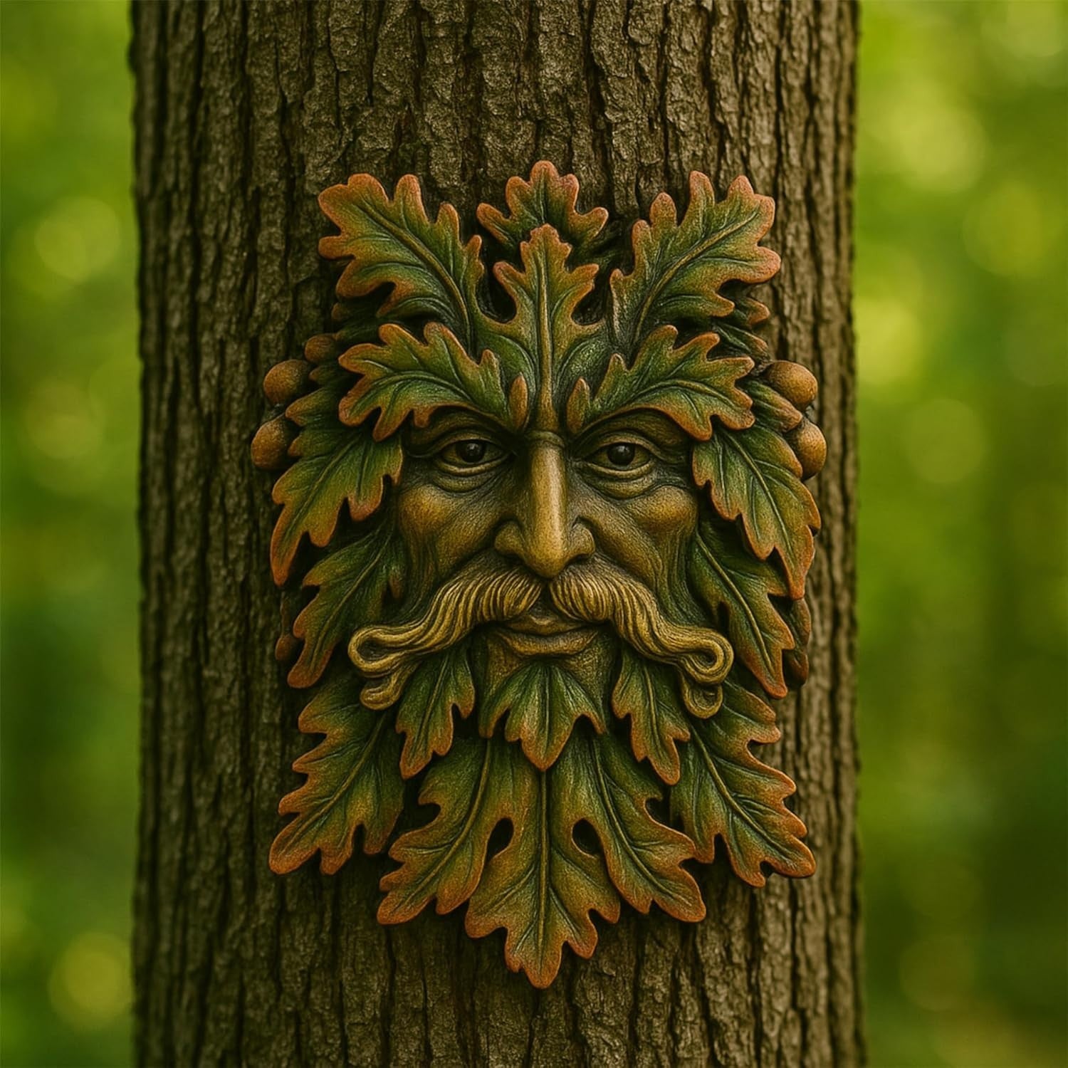 Celtic Green Man Wall Plaque | Resin Tree Spirit Sculpture for Garden & Home