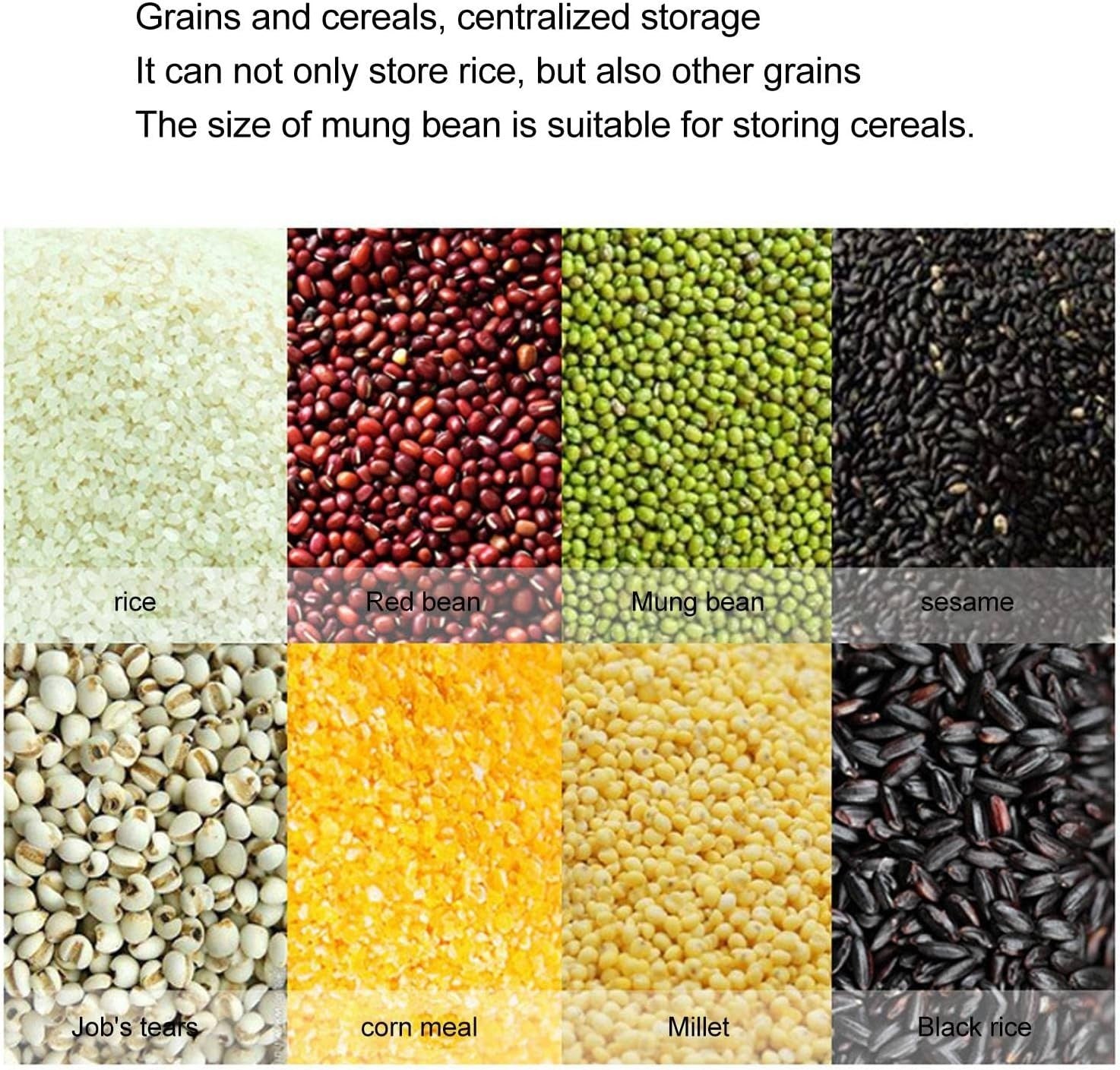 10L Wall Mounted Rice Dispenser 6 Grid Sealed Grain Storage Bin