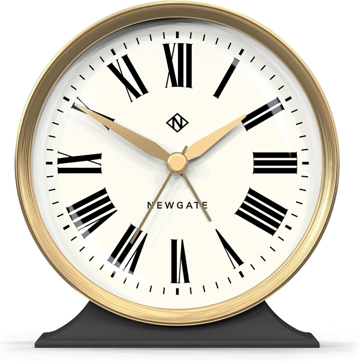 Silent Analogue Alarm Clock No Tick Round Arabic Dial Bedside Decor