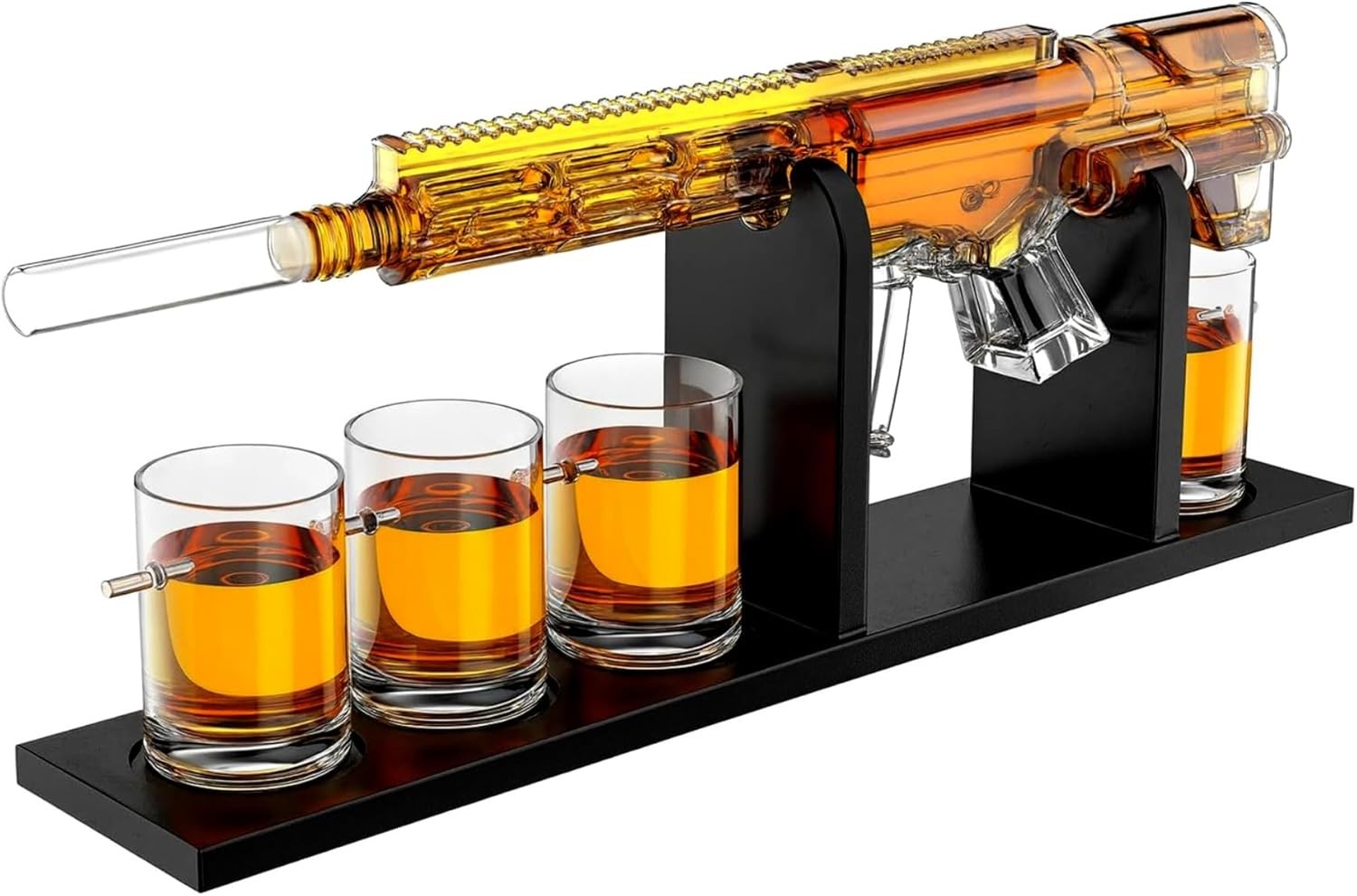 AR15 Style Whiskey Decanter Set with Bullet Glasses Gift for Men 800ml