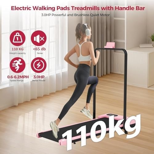 Walking Pad Folding Under Desk Treadmill Home Gym 110KG Capacity Quiet Motor LED