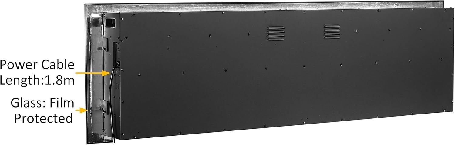 Programmable Recessed Electric Fireplace 68” | Remote, 3 Flame Modes, Timer