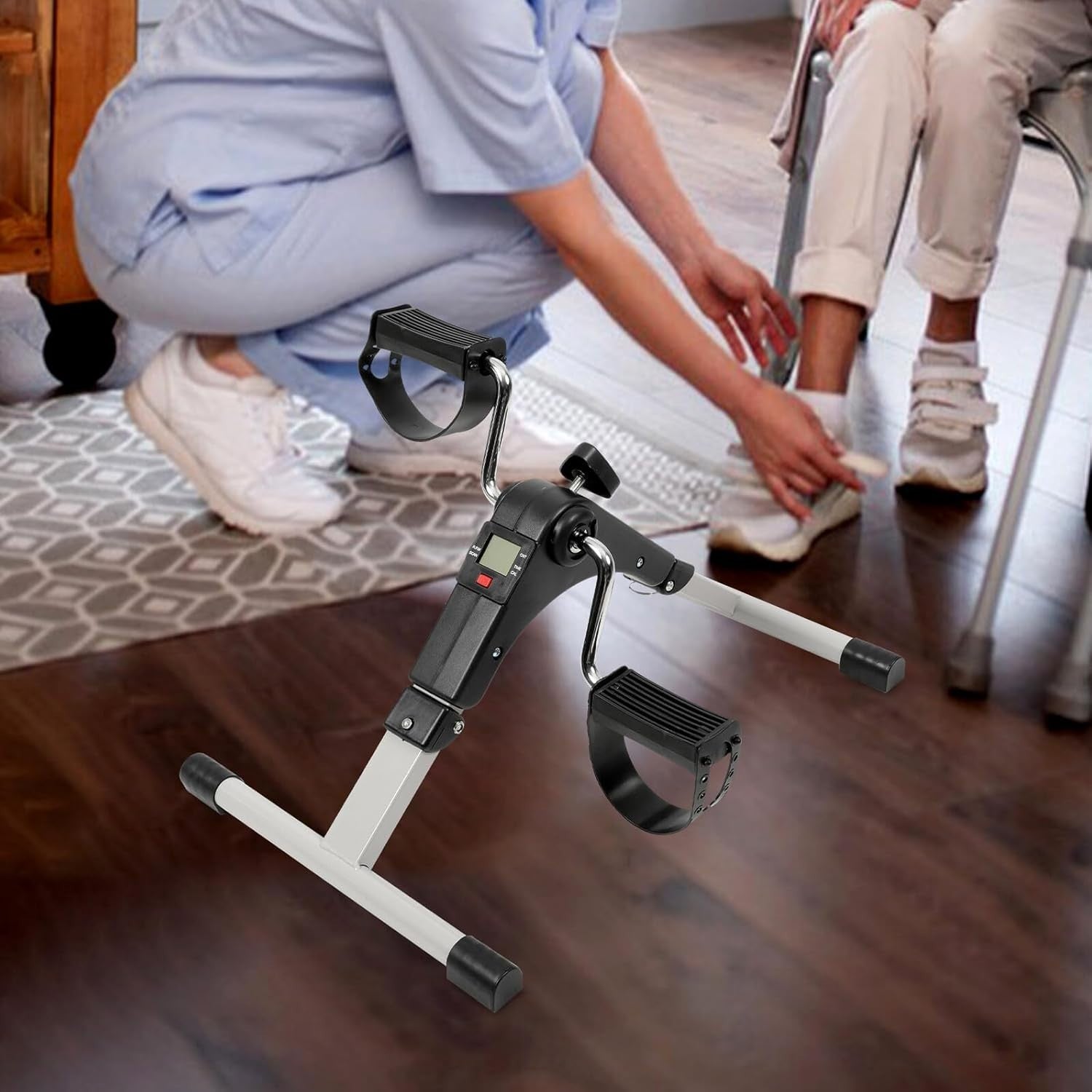 Compact Pedal Trainer for Elderly Rehab Quiet Arm Leg Fitness