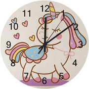 Cute Unicorn Wall Clock 12in Kids Room Silent Non-Ticking Cartoon Decor