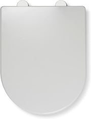 White Toilet Seat Soft Close Quick Release Antibacterial Durable D-Shape