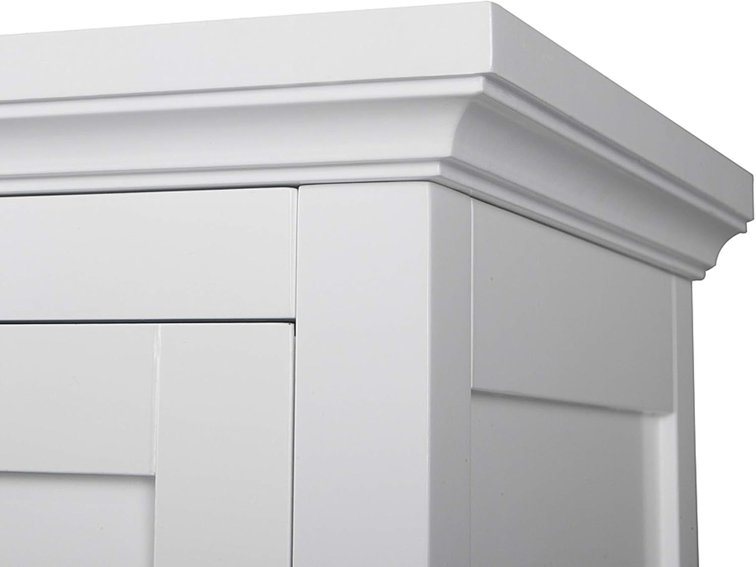 Wall-Mounted Bathroom Cabinet with Removable Shelf & Double Doors, White