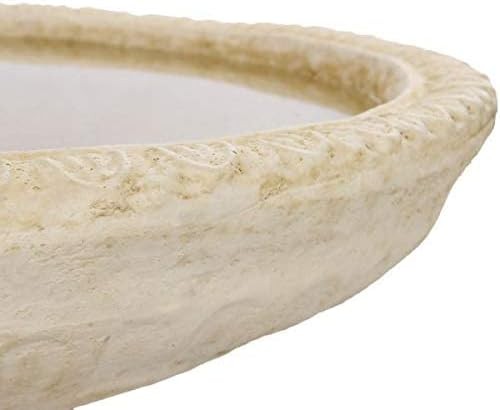 Ivory Stone Bird Bath Bowl 38cm | Round Garden Water Feature Outdoor Decor