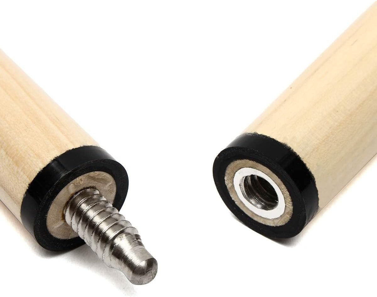 2x 58in Pool Cue Sticks 13mm Tip Hardwood 2 Piece Bar House Set