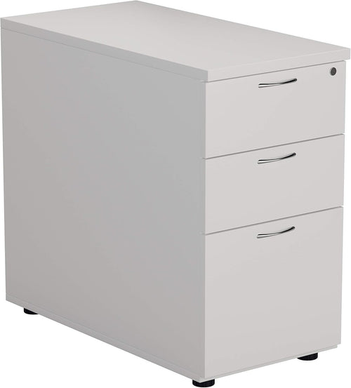 White 3 Drawer Lockable Pedestal Cabinet 40.4x80x73cm