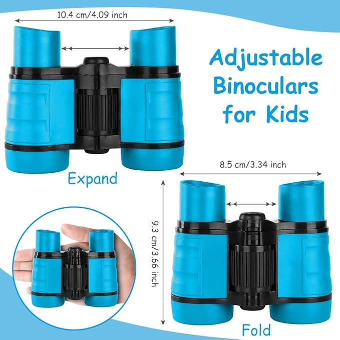 Kids 4x30 Blue Shockproof Binoculars | Outdoor Learning Toy Ages 3–12