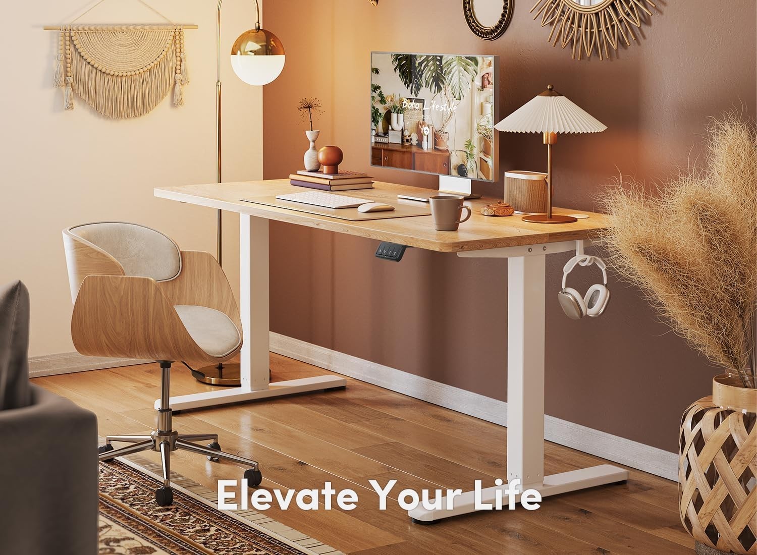 Electric Standing Desk 120x60cm Adjustable Sit Stand Home Office Table