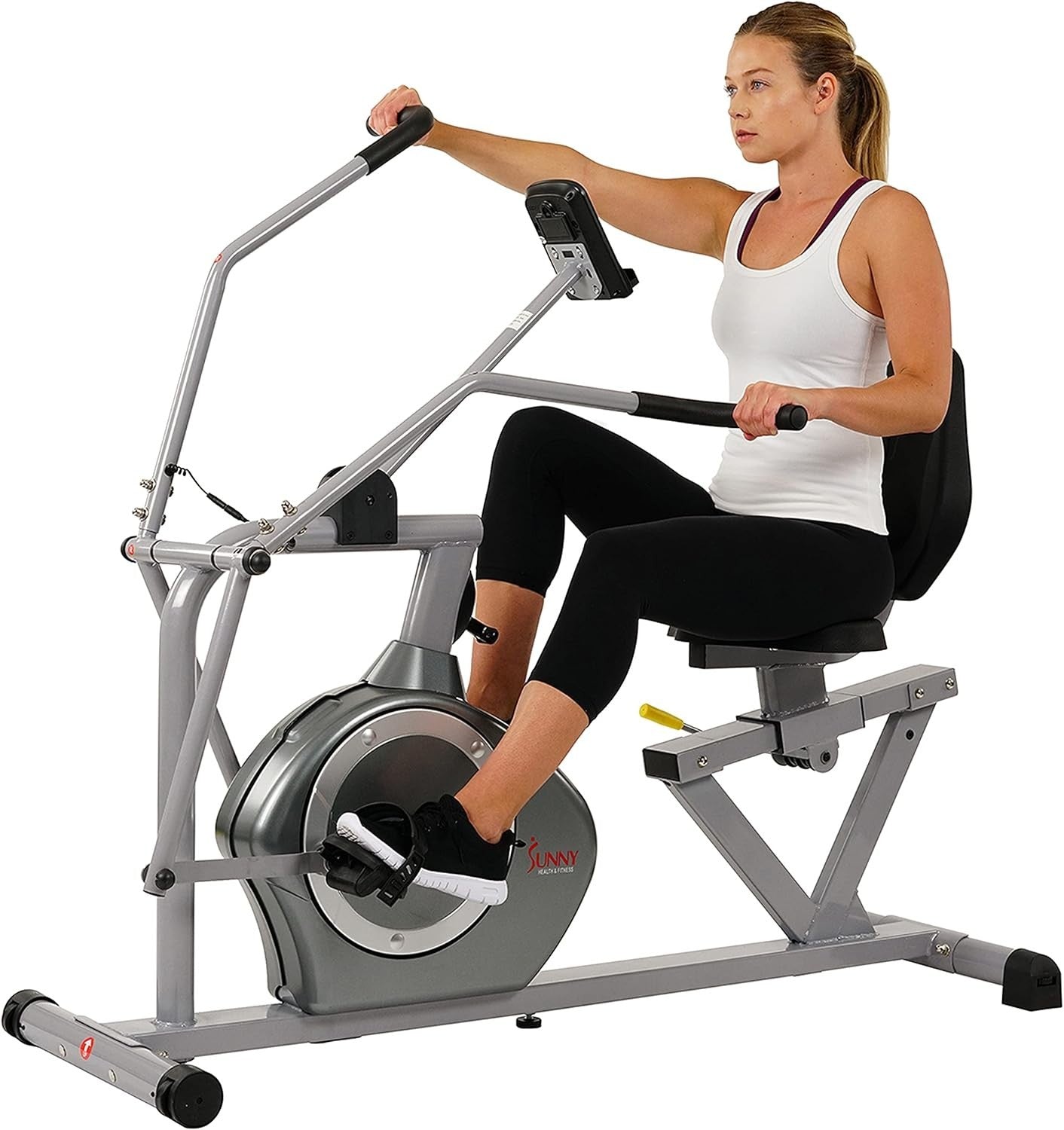 Recumbent Exercise Bike Full Motion Arms Magnetic Resistance LCD Heart Rate Home