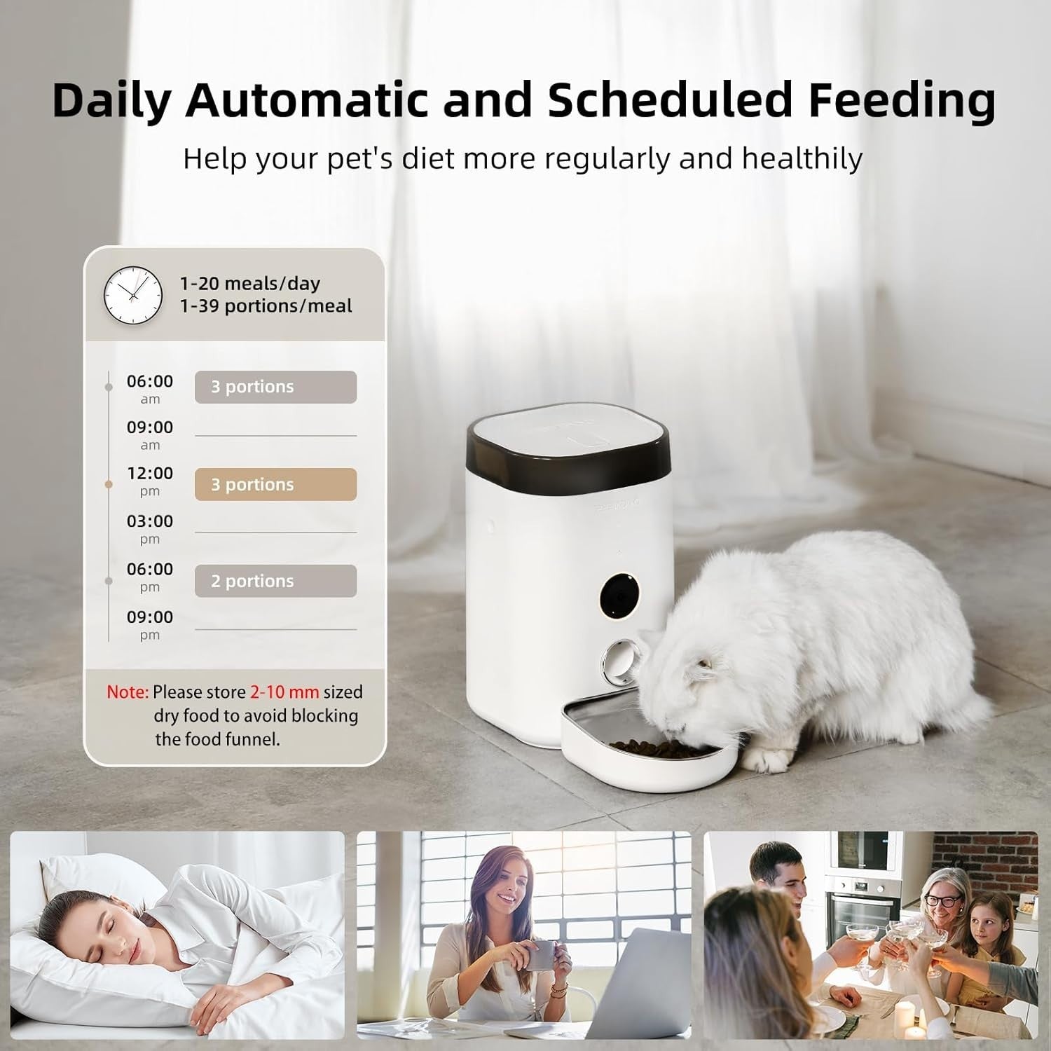 Smart Pet Feeder with Camera 1080P WiFi App Control 4L Auto Feeder