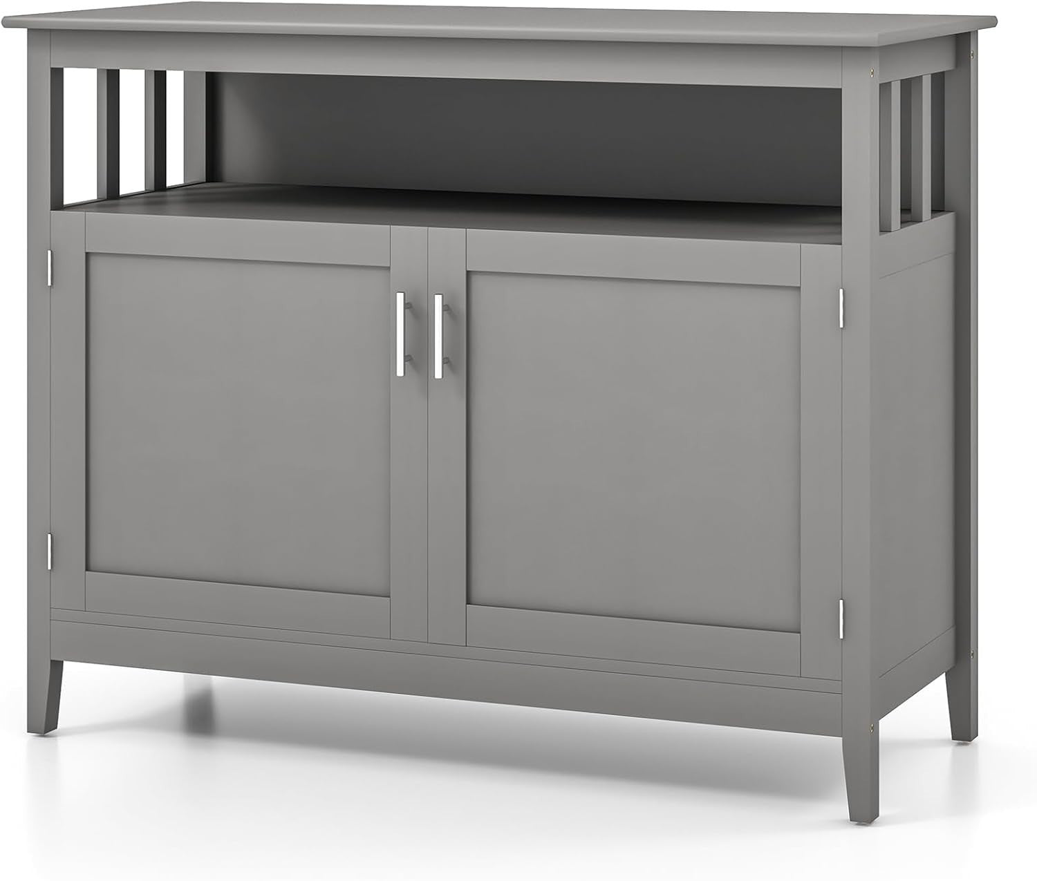 Gray Adjustable Shelf Sideboard Storage Cabinet Kitchen Dining Cupboard