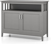Gray Adjustable Shelf Sideboard Storage Cabinet Kitchen Dining Cupboard
