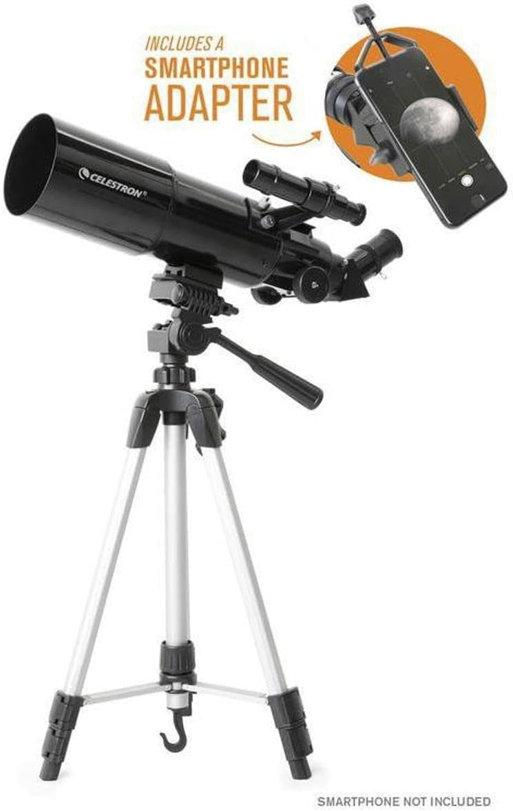 80mm Travel Scope with Smartphone Adapter & Backpack, Black