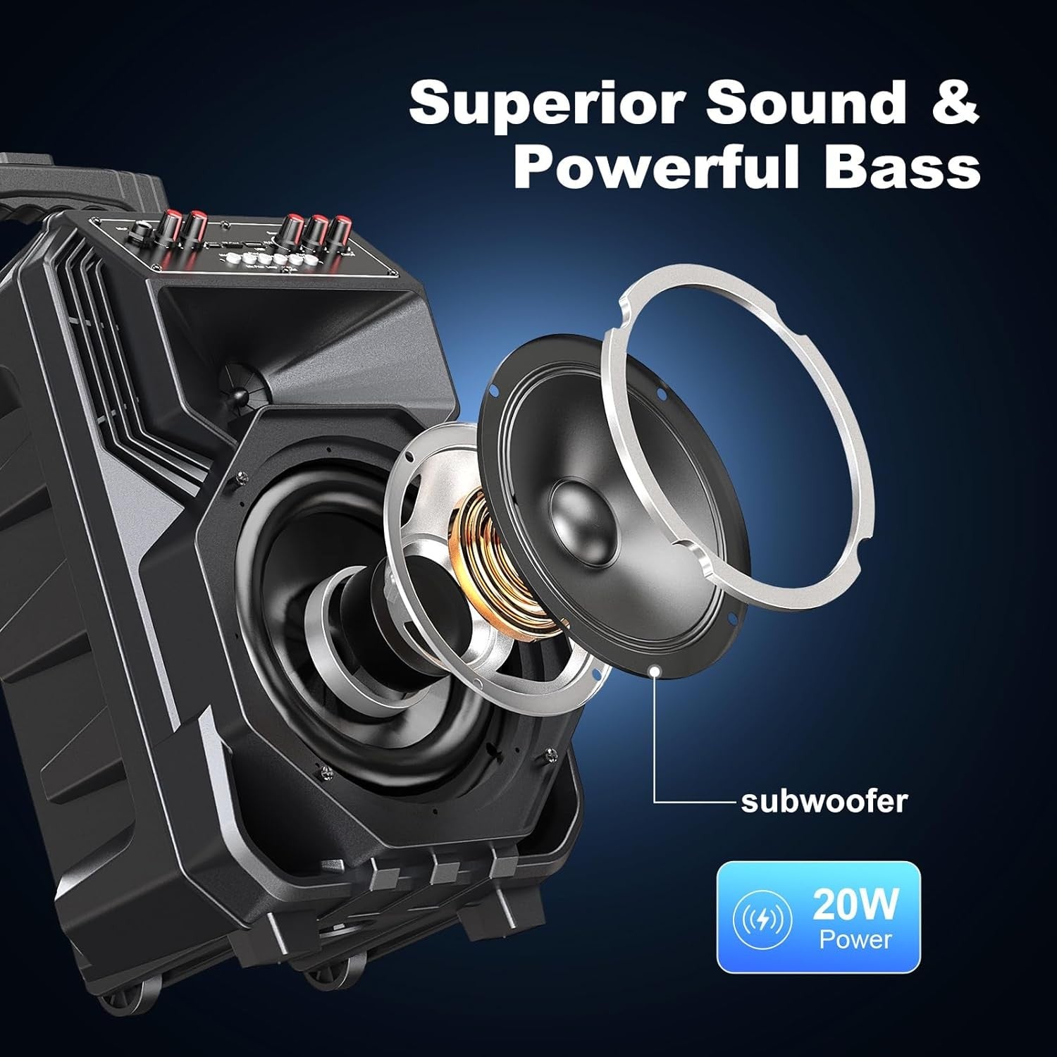 Portable Karaoke Machine 8800mAh Bluetooth PA Speaker