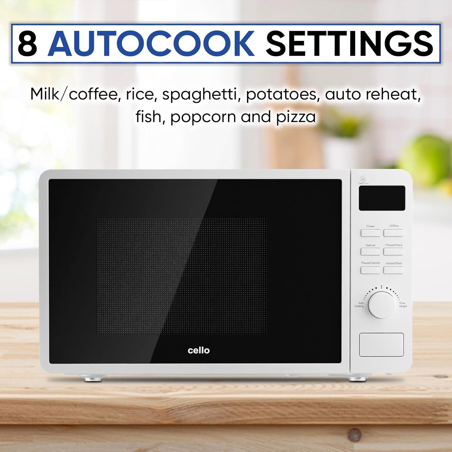 20L 800W Digital Freestanding Microwave with 8 Functions & Quick Defrost