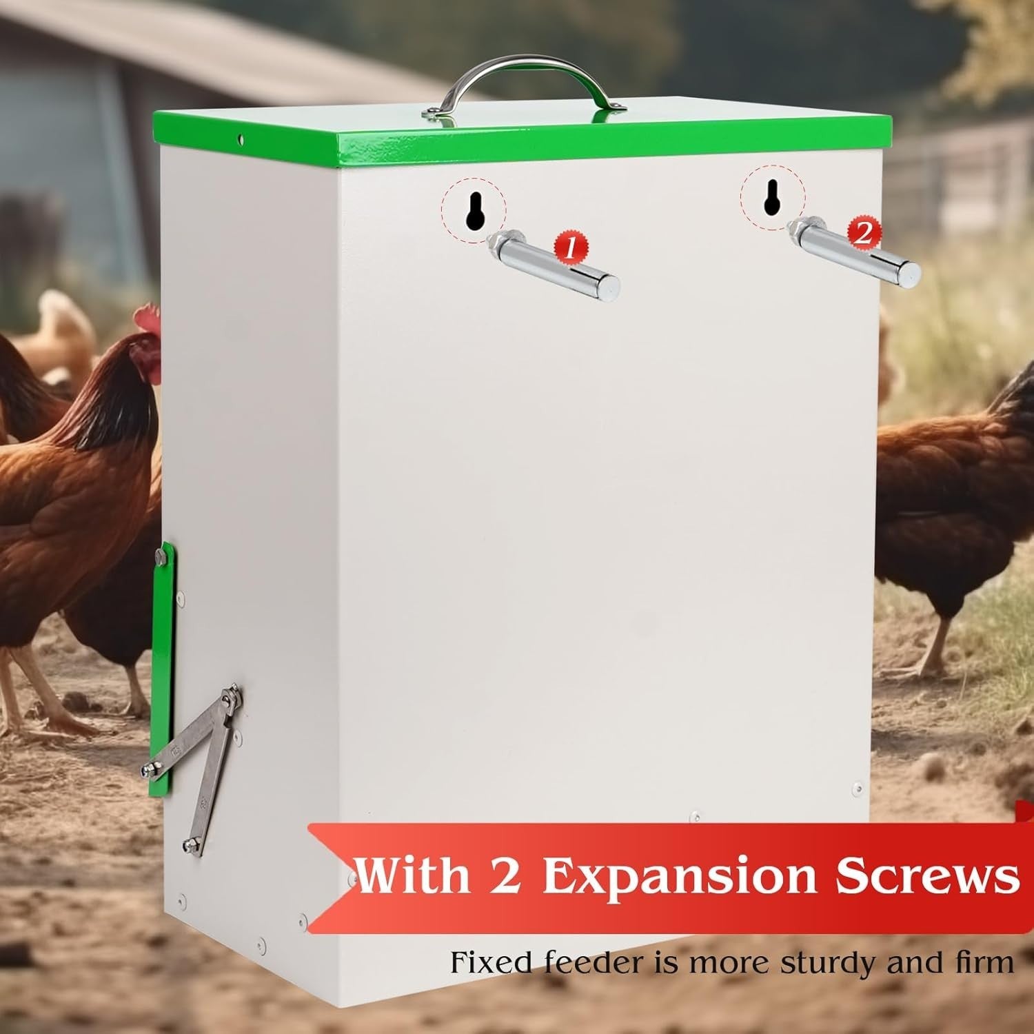 11KG Automatic Chicken Feeder Metal Weatherproof Hanging