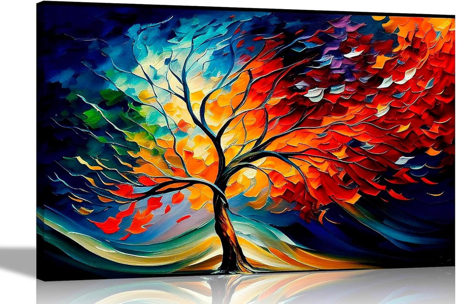 Large Tree of Life Canvas Wall Art 86x61cm Framed
