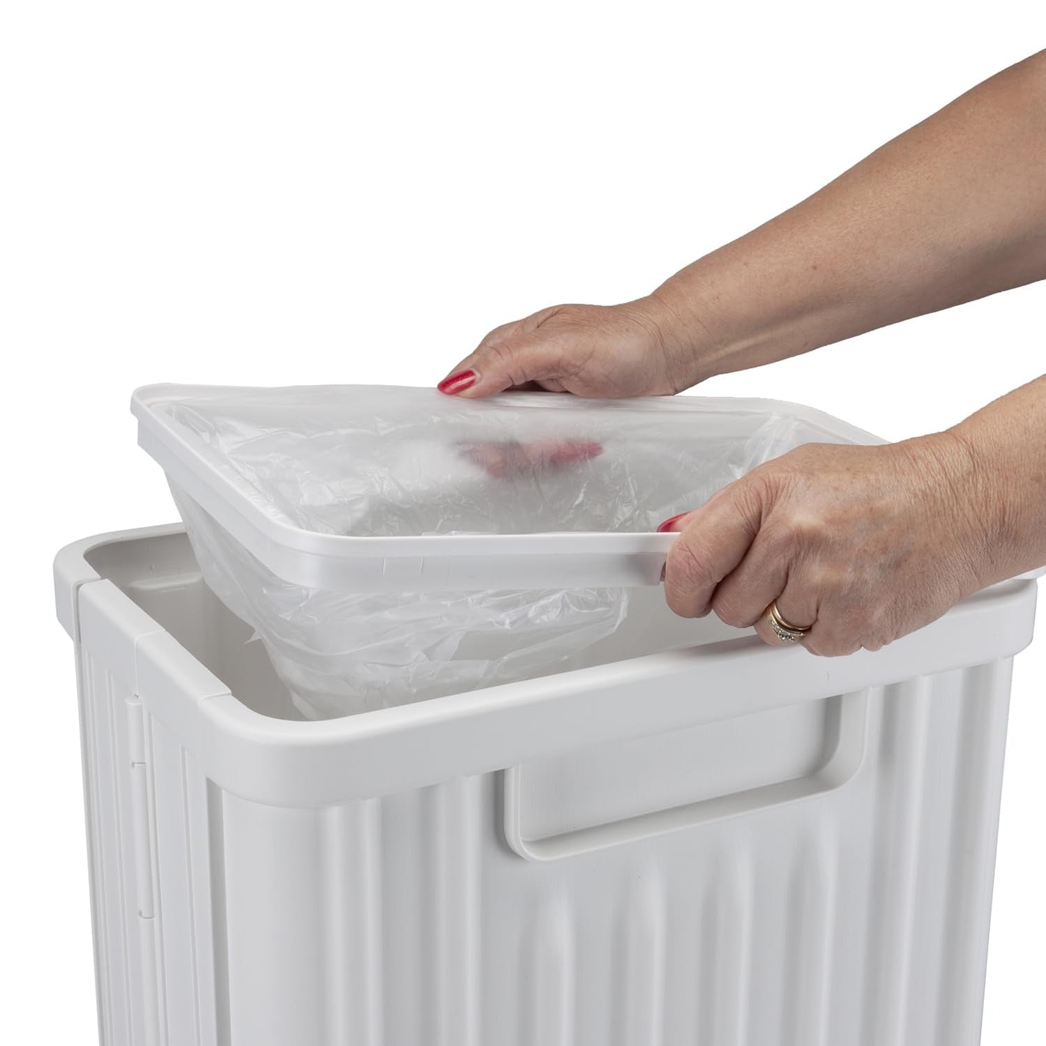 50L White Sensor Bin Waterproof Auto Lid Ozone