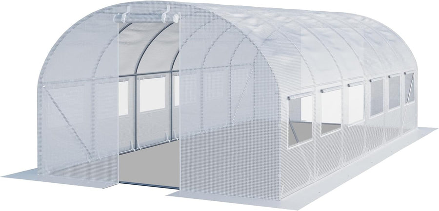 Large 3×6m Polytunnel Greenhouse with Windows | Heavy Duty PE Cover