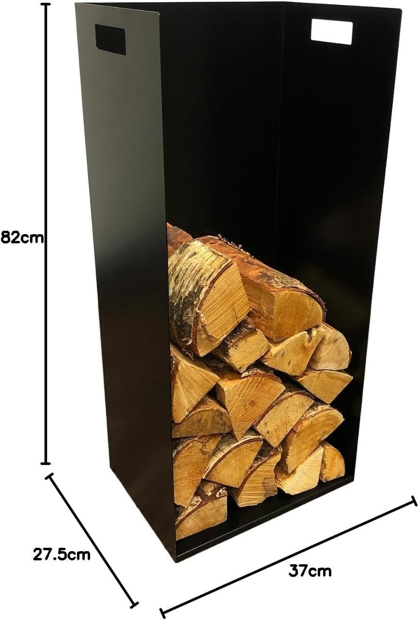 Extra Wide Indoor Firewood Log Holder - Heavy Duty Steel, Tall & Durable