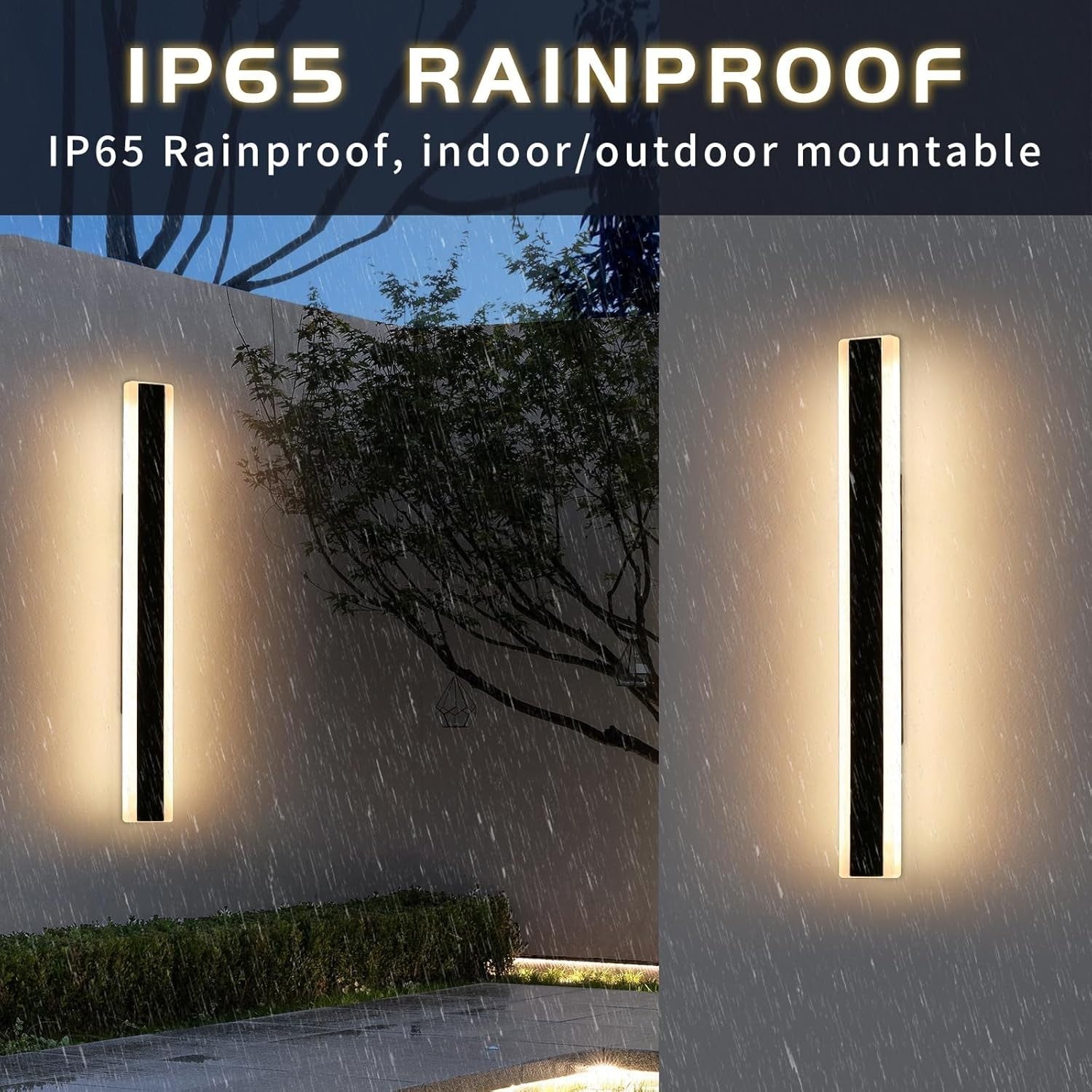Outdoor LED Wall Lights 80cm Waterproof Modern Garden Lights Warm White