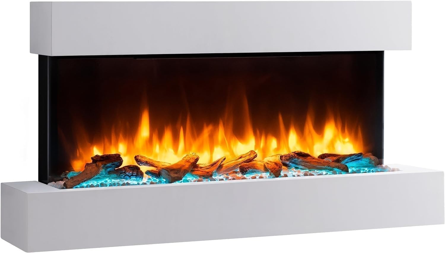 43" Wall Mounted Electric Fireplace Remote 2kW LED Flame with Mantel